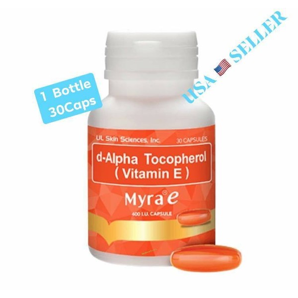 30 Capsule Myra e 400 IU Vitamin E d-Alpha Tocopherol Healthy Eyes Younger Skin