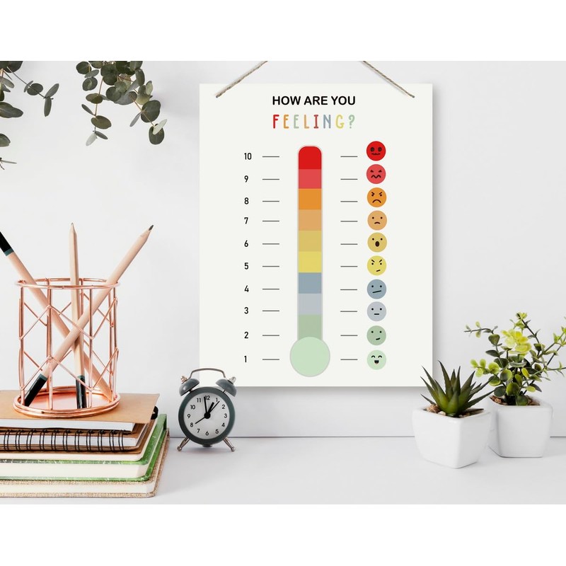 BQL Therapy Decor, Rainbow Thermometer Decor, Feelings Wall Art, Office