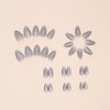 30 PCS Almond Glitter Press on Nails Gray Cat Eyes