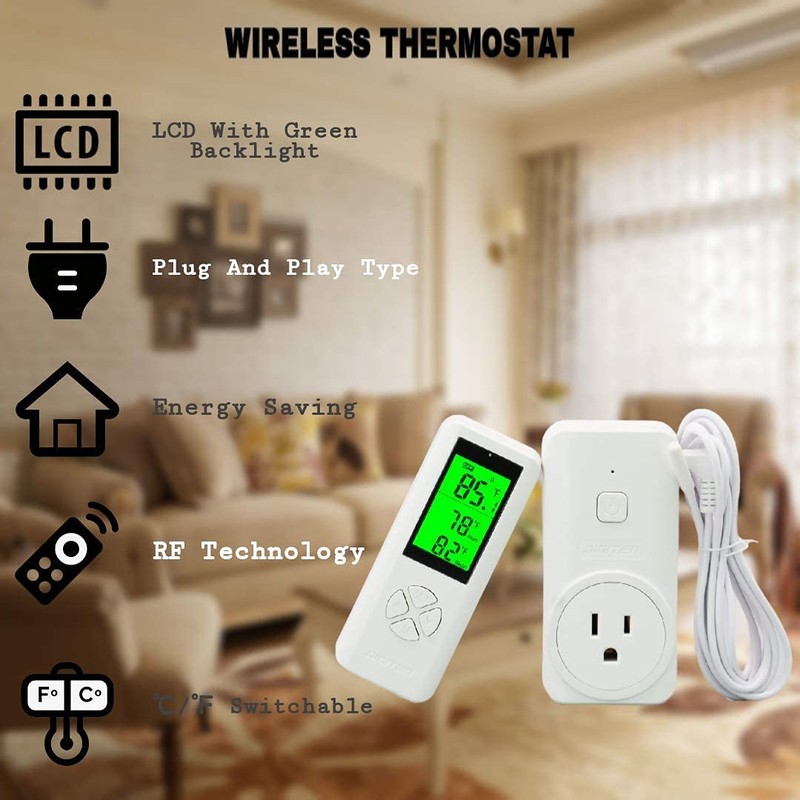 DIGITEN WTC200 Wireless Temperature Controller Thermostat Outlet Remote Control Thermometer