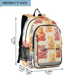 senya School Backpack Kids College Rucksack Travel Bookbag Fashion Back Pack Girls Boys Gummy Bears Sugar