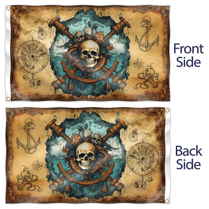 Pirate Flag 90 x 150 cm with Eyelets - Large