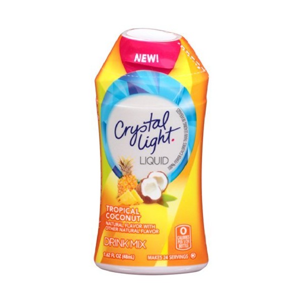 Crystal Light Liquid Energy Drink, Tropical Coconut, 1.62 fl oz (Pack of 36)