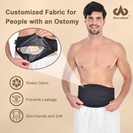 WansMed Ostomy Bag Covers for Men and Women | Ostomy Belt for Sports and Daily Life | Leak-Proof and Odor-Masking Solution, Black(M)