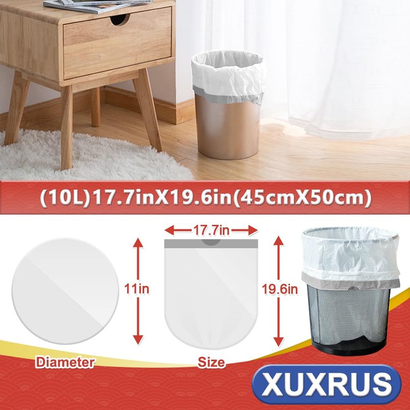 XUXRUS Bin Liners 10 Litre Bin Bags with Drawstring, Pack