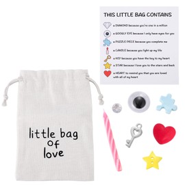 Kvekstio I Love You Gift, Little Bag of Love, Novelty Anniversary Lover Gift for Husband Wife GF BF, Small Bag Accessories, Valentine's Day Mini Hug in a Bags Decor Gift for Him Her