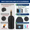 Reusable Gel Wine Cooler Sleeve, Fits 750ml Bottles for Red