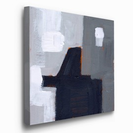 Renditions Gallery Square Canvas Wall Art: Neutral Geometric, Bright Fractal Floral, Modern Multicolor Nature & Animal Abstract Wall Art for Home & Office Concrete Wall III - Ready to Hang (32X32)