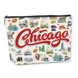 Chicago Souvenirs Chicago Gifts Makeup Bag Cosmetic Bag for Women Friend Lady Sister Bestie Chicago Travel Lover Weekend Bag Vacation Christmas Birthday Friendship