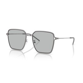 Emporio Armani Women's EA2159D Square Sunglasses, Matte Gunmetal/Light Grey, 57 mm