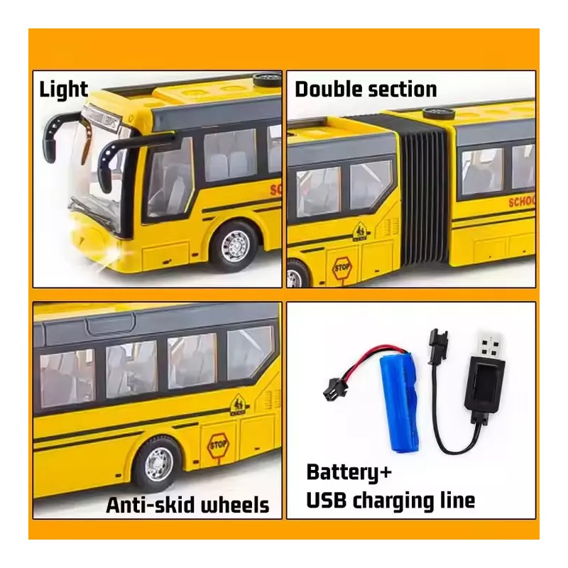 UNOMI 1:32 Scale RC School Bus Model-Remote Control Toy w/