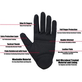 Kobo CTG-02-LARGE Weight Lifting Gym Gloves Full Finger Hand Protector for Cross Fitness and Functional Training