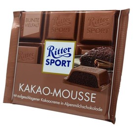 Ritter Sport Kakao-Mousse (3 Bars each 100g) - fresh from Germany