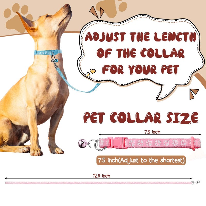 Amylove 48 Pcs Dog Collar and Leash Set, Polypropylene Adjustable