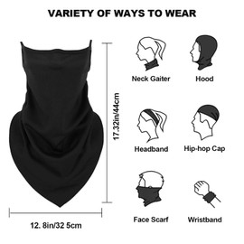 NITAIUN 2 Pcs Scarf Mask with Ear Loops Unisex Balaclava Face Mask Wind Motorcycle Mask Breathable Anti Dust Windproof Neck Gaiter Head Face Mask for Motorcycle Cycle Ski Outdoor Activities (2 Pcs)