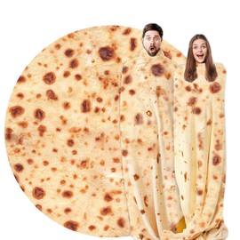 FainFun Burrito Tortilla Blanket, 150 x 150 cm, Tortilla Blankets, Soft Warm Tortilla Burrito Blanket Made of Flannel, Giant Taco Blanket for Baby Family, Funny Creative Tortilla Burrito Cuddly