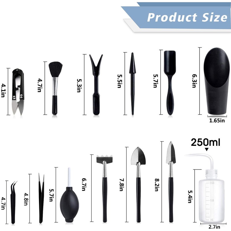Succulent Tools, 13 Pcs Mini Garden Tool Set, Transplanting Tools