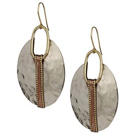 SPUNKYsoul Boho Oval or Round Ethnic Hammered Earring for Women