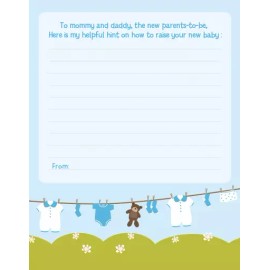 Candles and Favors Clothesline It's a Boy - Baby Shower Notes of Advice for Mom - Set of 12