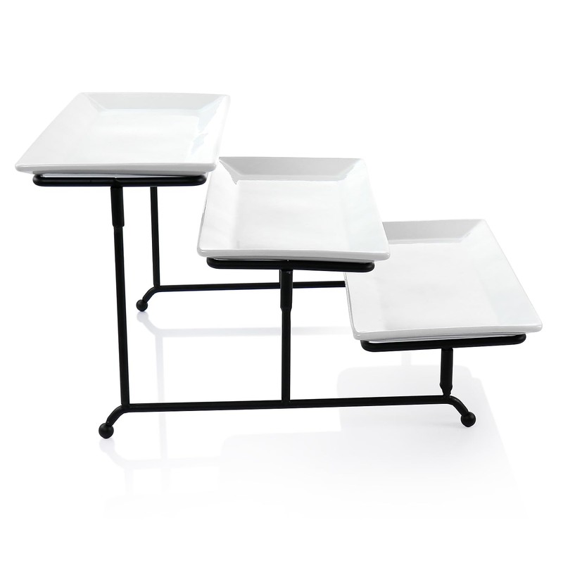 Elama Porcelain 3 Tier Rectangular Serveware Set (ELM-213)