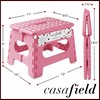 Casafield 9" Folding Step Stool with Handle, Pink - Portable