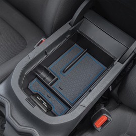 JDMCAR Center Console Tray Organizer Compatible with Toyota RAV4 Accessories 2024 2023 2022 2021 2020 2019, and 2021-2024 RAV-4 Prime Armrest Insert Container ABS Material Secondary Storage Box-Blue