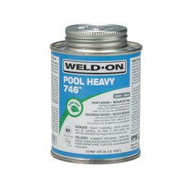 Weld-On Pool Heavy 746 Gray - Pool PVC Gray Glue Adhesive (8 Oz)