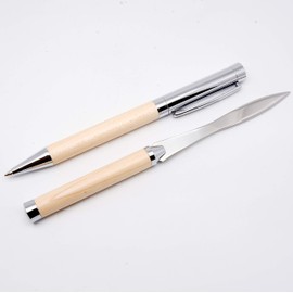 LACHIEVA Luxury Maple Metal Ballpoint Pen with Matching Opener Set, Elegant Gift for Writing, Nice Pen Set Gift for Men & Women and Every Holidays