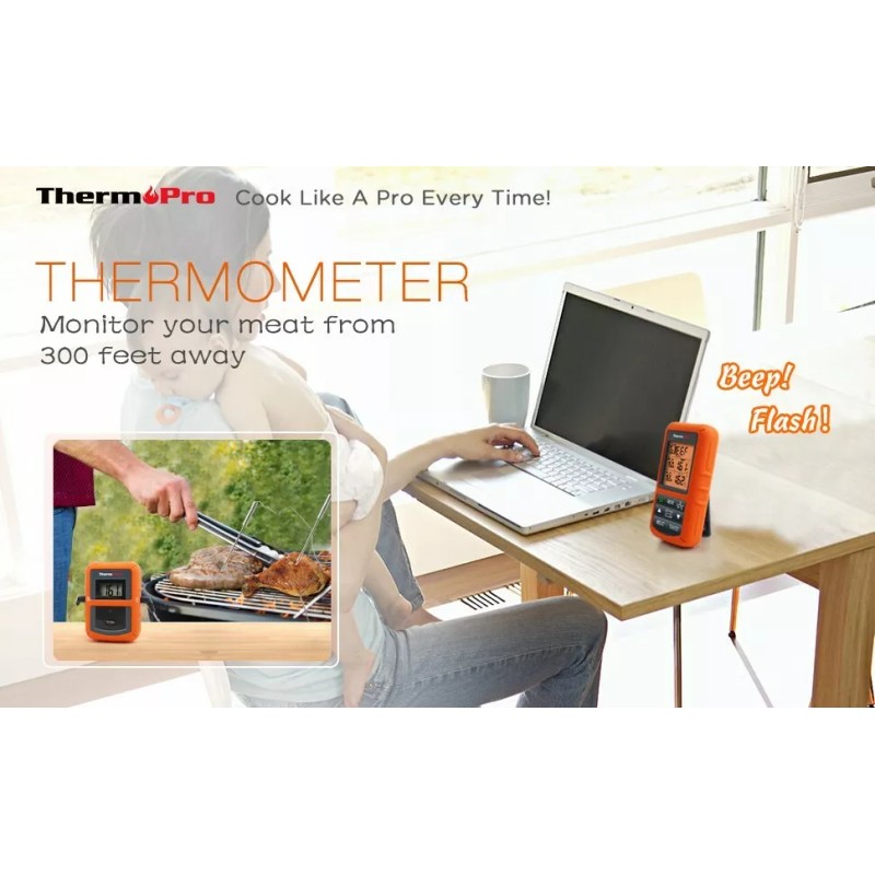 ThermoPro TP-20S Dual Probe Wireless Cooking Thermometer BBQ Smoker Grill
