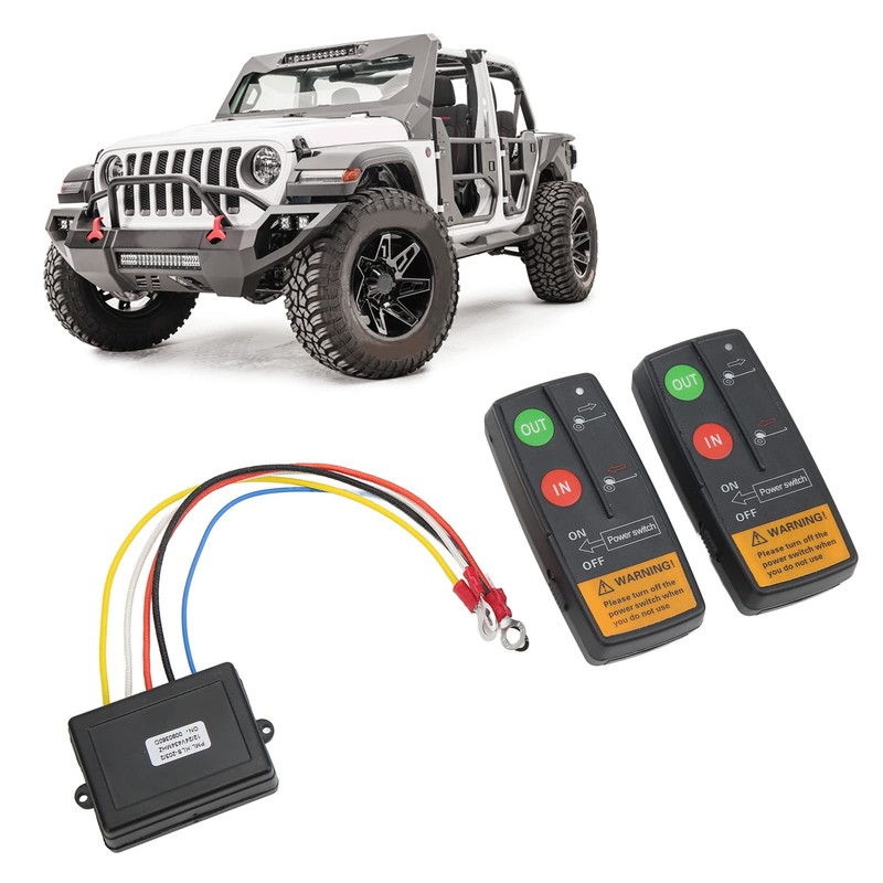 FOLOSAFENAR Wireless Winch Remote Control Kit, Universal Winch Controller Kit