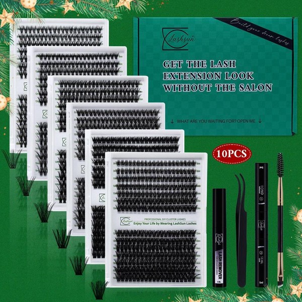 Eyelash Extension Kit, 10pcs/set Including Eyelash Glue & Tweezers &