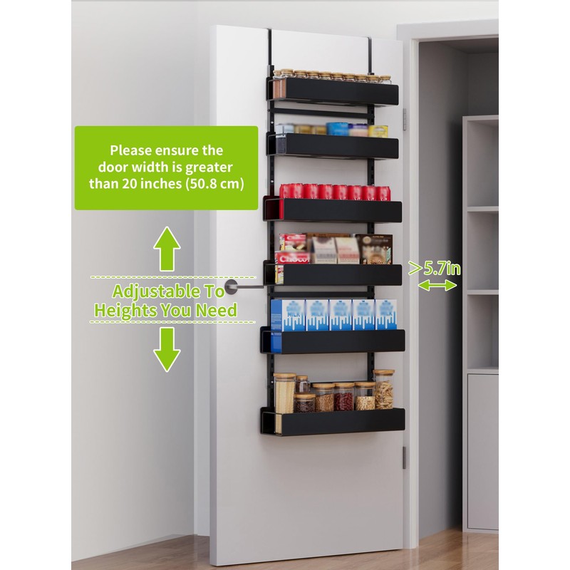 NQW 6-Tier Door Organizer, Heavy Duty Hanging Basket Spice Rack