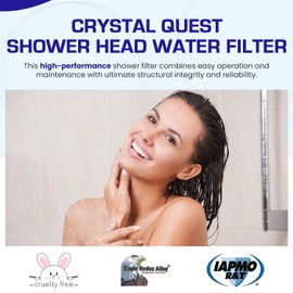 Crystal Quest Shower Filter with Shower Head - Gold - Advanced Multi Stage Filtration for Cleaner Water - Removes Chlorine, Heavy Metals - Promotes Healthier Skin, Softer Hair - Long-Lasting