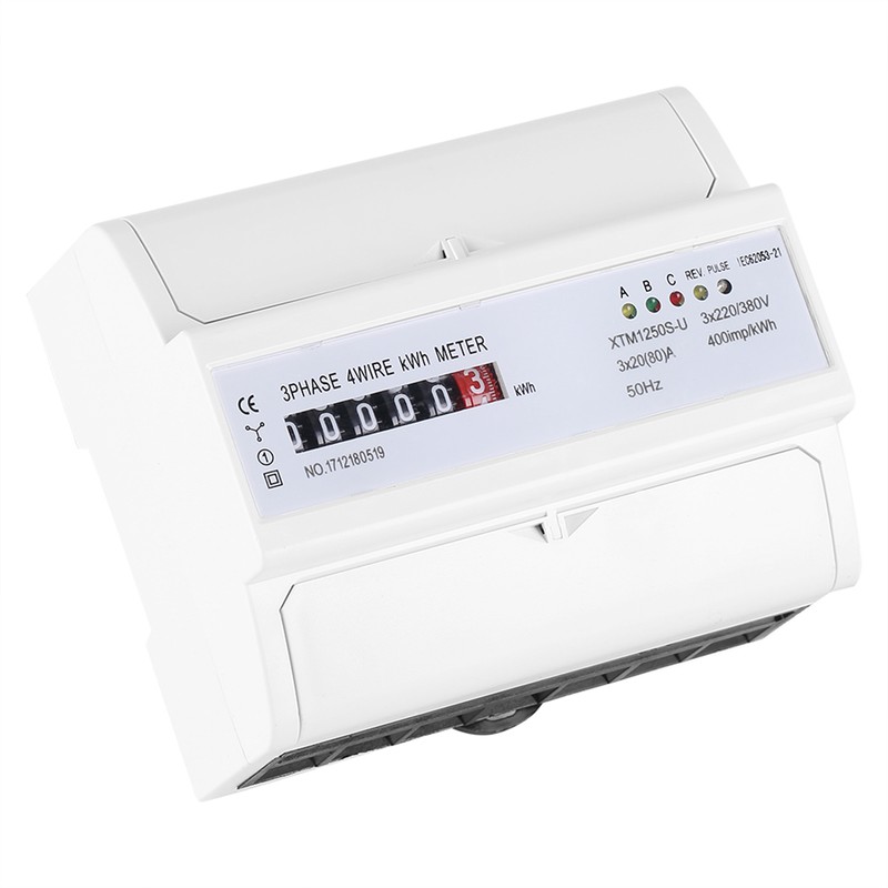 Digital 3phase 4 Wire DINRail Electric Meter 20(80)A Electronic KWh
