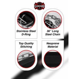 Premium Dipping Belt for Weightlifting, Bodybuilding with Adjustable Strap, Heavy Duty Chain, and Comfortable Support - Boost Your Strength and Build Muscle with Confidence (Black)