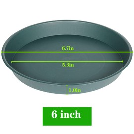 Bleuhome 6 Pack Plant Saucer Tray Green, 4 6 8 10 12 13 15 17 19 inch Pot Saucers, Heavy Duty Plastic Plant Saucers for Indoors, Plant Drip Tray, Plant Trays for pots Planter (6", Green)