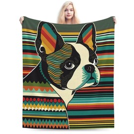 E-RIDES 100x125CM Colorful Striped Dog Blanket, Soft & Cozy for Adults & Kids, Unique Birthday Gift Blanket, Perfect Home Decor Blanket, Ideal for Couch, Bed, Office, Travel, All Seasons