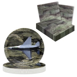 Havercamp Army Camo Party Set for 16 guests! Includes 16 ea. 7" Jet Plates and Napkins