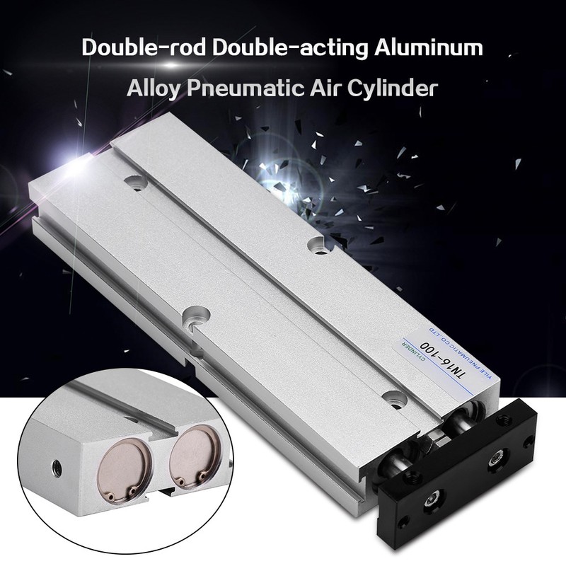 1pc 16mm Bore Double rod Double acting Aluminum Alloy Pneumatic