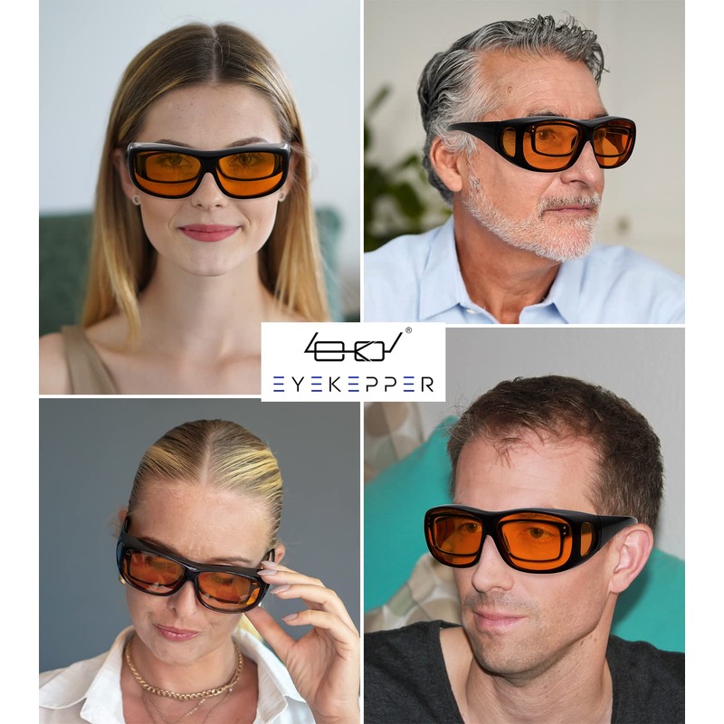 Eyekepper 100% Blue Light Reduction,Huge Fitover Anti-Blue Blocking Computer Eyeglasses