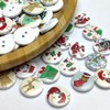 Libiline 100pcs 20mm(3/4") Christmas Wood Buttons 4 Holes Craft Clothes