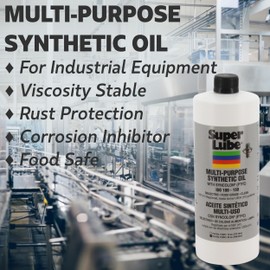 Super Lube 51004, Synthetic Oil, High Viscosity, 4 oz Bottle, Translucent White (Packaging May Vary)