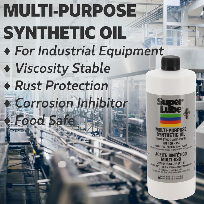 Super Lube 51004, Synthetic Oil, High Viscosity, 4 oz Bottle,