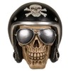 MIK funshopping Skull Money Box with Black Motorcycle Helmet