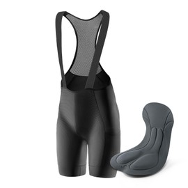 ROCKBROS Cycling Bib Shorts Men’s Padded High-Elastic and Breathable Bicycle Pants Comfortable Padded Cycling Shorts with Pocket Quick Dry Summer Bike Shorts XXL Black