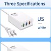Universal 120W 6-Port USB C Fast Wall Charger Block Charging