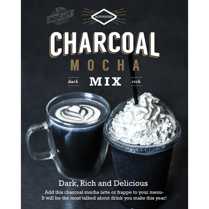 MOCAFE Charcoal Mocha Mix, 3-Pound Bag Instant Frappe Mix, Coffee