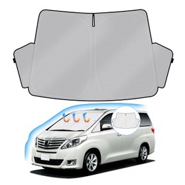 J-PREMIS ALPHARD VELLFIRE 20 Series Windshield Sunshade for Toyota Alphard VELLFIRE 20 2008-2015 Car Sun Shade UV Protection Blackout Shade Sunshade Steering Wheel Sun Shade Light Shielding Thermal