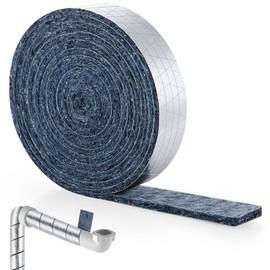 Saillong Pipe Wrap Insulation, 15 Ft Foil Backed & Natural Cotton Outdoor Water Pipe Insulation Wrap, Prevents Freezing & Condensation, Ideal for Hot & Cold Water Pipes, 2'' Wide x 1/2'' Thick