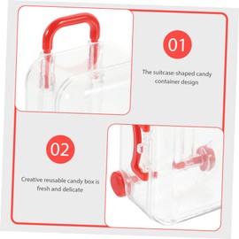 12pcs Suitcase Candy Box Ornament Toy Boxes Mini Suitcase Decor Wedding Treats Container Miniature Suitcase Bridal Shower Decorations Dessert Boxes Pastry Boxes Red